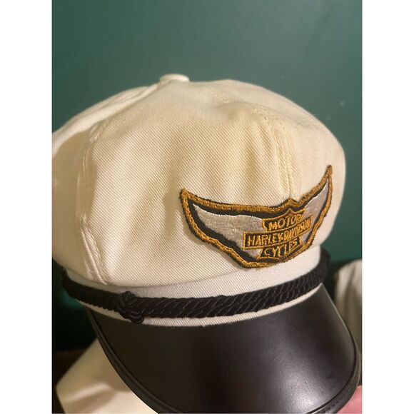 Vintage White Harley Davidson Cap Hat Large Made in USA - Picture 6 of 13